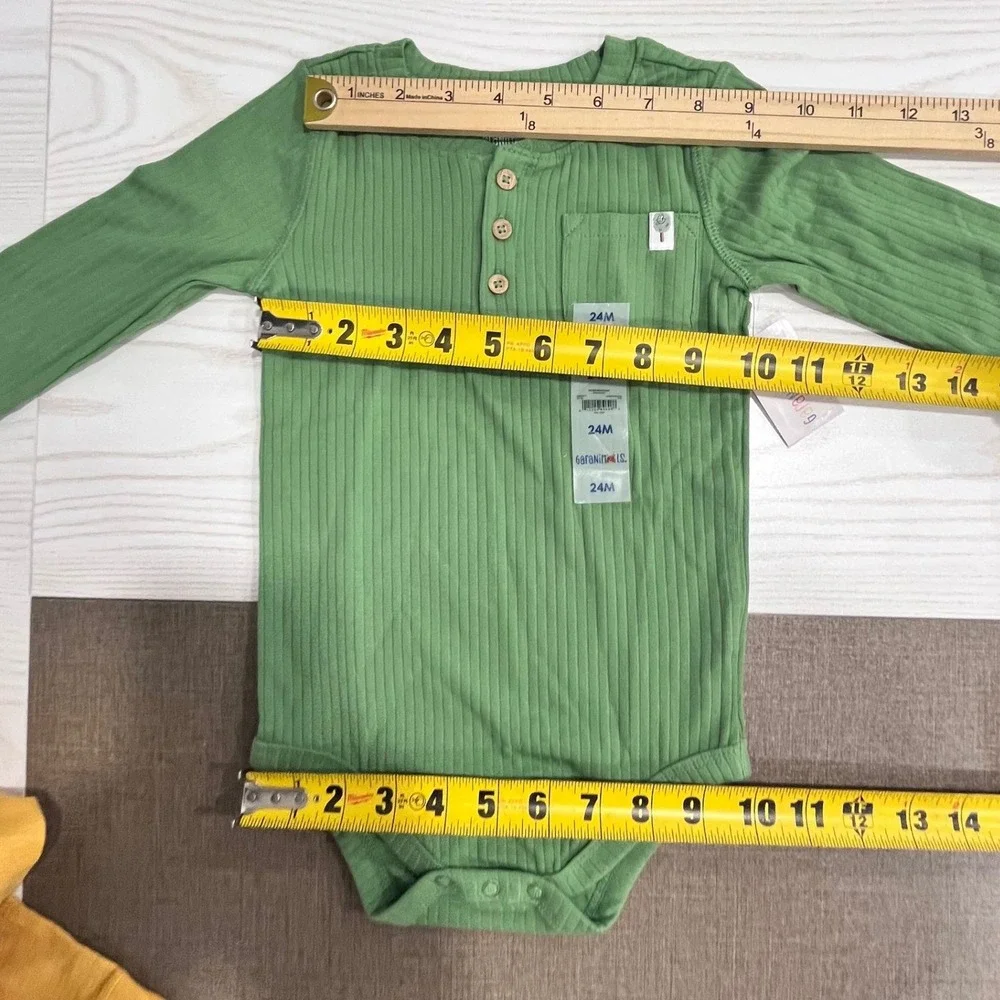 Garanimals Bodysuits Toddler Boys 24M Green Burgundy Yellow Dino 3 Count NEW